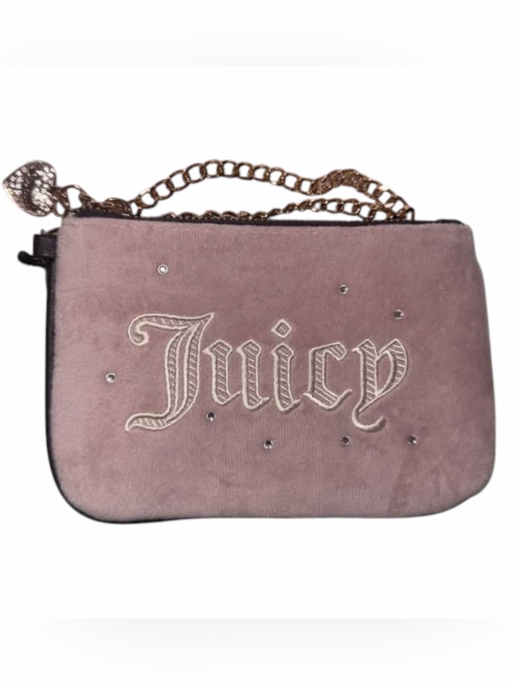 Juicy Couture Wristlet  - Dusty Pink Heritage Velvet Coin Purse Y2K